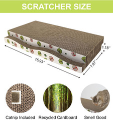 Cat Scratching Board, Corrugate Cat Scratcher for Indoor Cats with Catnip, Cat S