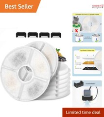 Pet Water Fountain Filters Resin 8-Pack Triple Filtration Fresh Water Use