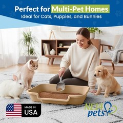 KittyGoHere Senior Cat Litter Box 1 Pack, Large Beach Sand Low Entrance Kitty…