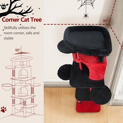 Globlazer Gothic Corner Cat Tree Tower for Large Cat, 66inch Tall Large Goth…