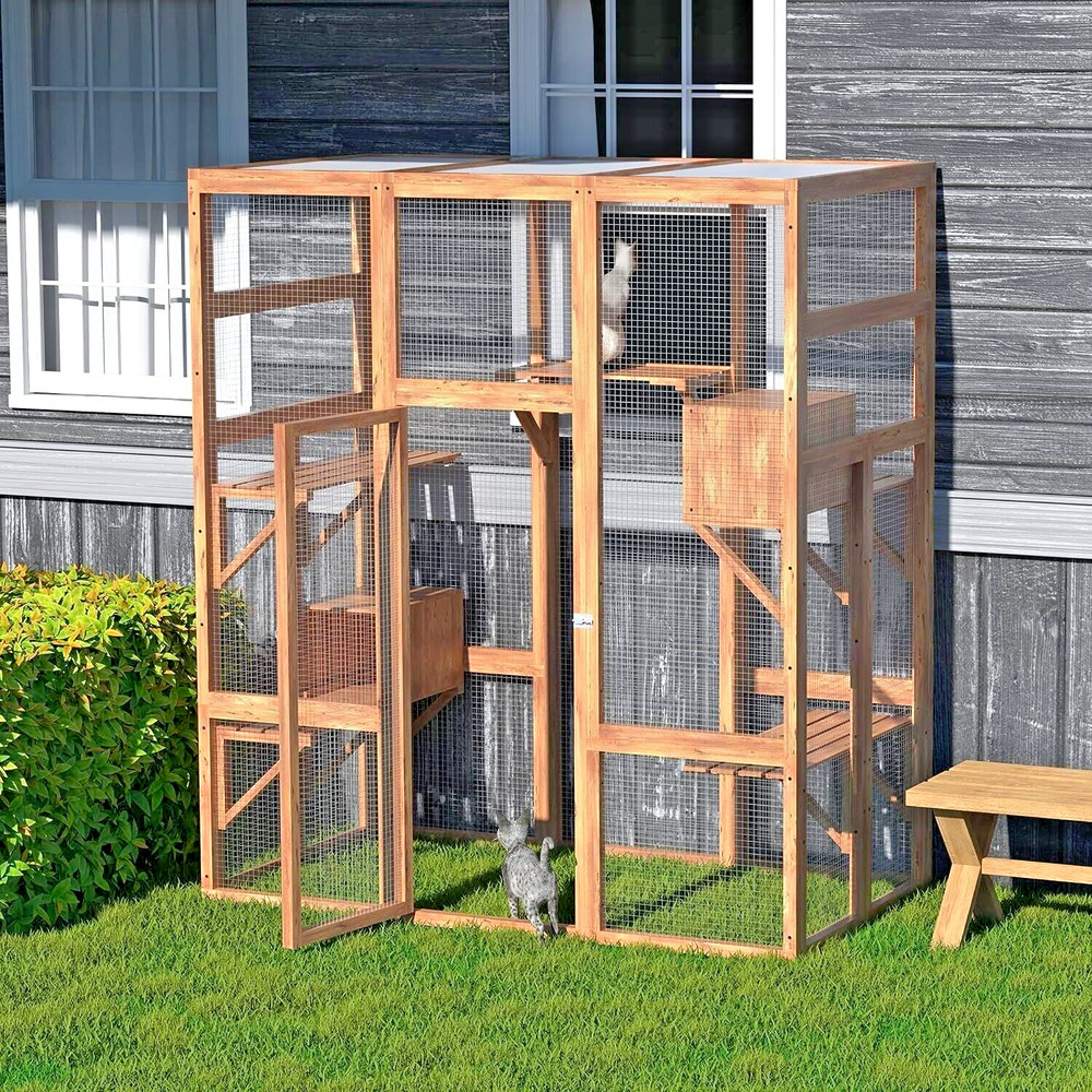 COZIWOW Large Cat House Outdoor Catio Play & Run Enclosures Indoor Window Cage