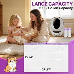 120 Pack Litter Robot 4 Waste Bags, Drawstring Litter Box Liners, Cat Litter …