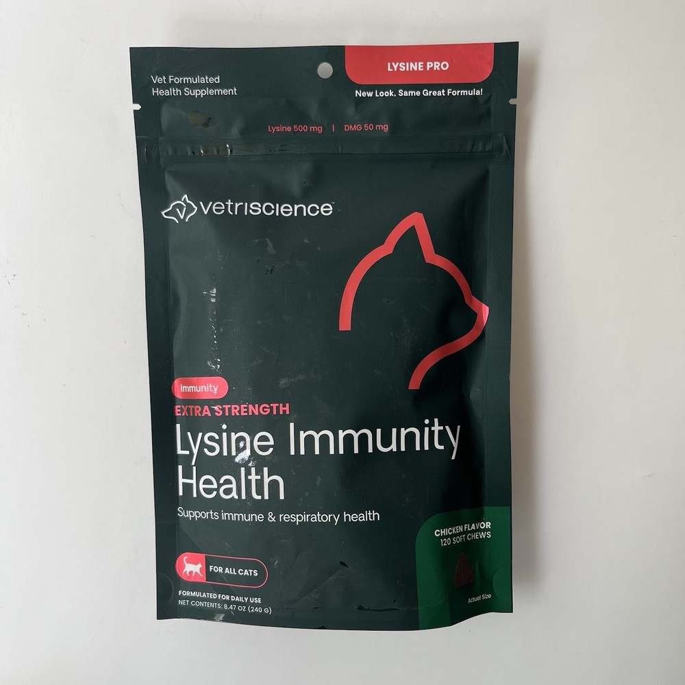 VetriScience Vetri Lysine Plus, Immune Support Supplement for Cats (120 Chews)