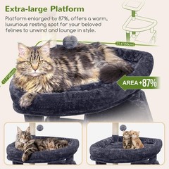 Giant Cat Tree, 83 inch Cat Tree for Indoor Cats Large Adult, Dark Grey