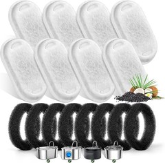 Triple Filtration Cat Fountain Filters – 67oz/2L with 8 Sponges Included