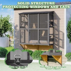 Cat Catio, Cat Window Perch for Large Indoor Cats with 4 Jump Platforms