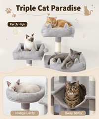 Heavy Duty Cat Tree for Indoor Cat 71 Inch Large Cat Tower with Scratching Post