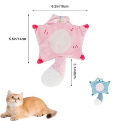 Andiker Catnip Cat Toys, Flying Squirrel Shape Plush Toy with Small, Blue