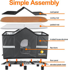 Outdoor Cat House – Weatherproof Large Cat Shelter for outside with Roof Window-