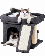 Aechonow Cat Tree for Large Cats, 14Inch L—14”Dark Grey, Grey