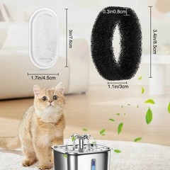 20PCS Cat Fountain Filter Kit With Sponges For 67 108 135oz Pet Water Bowl
