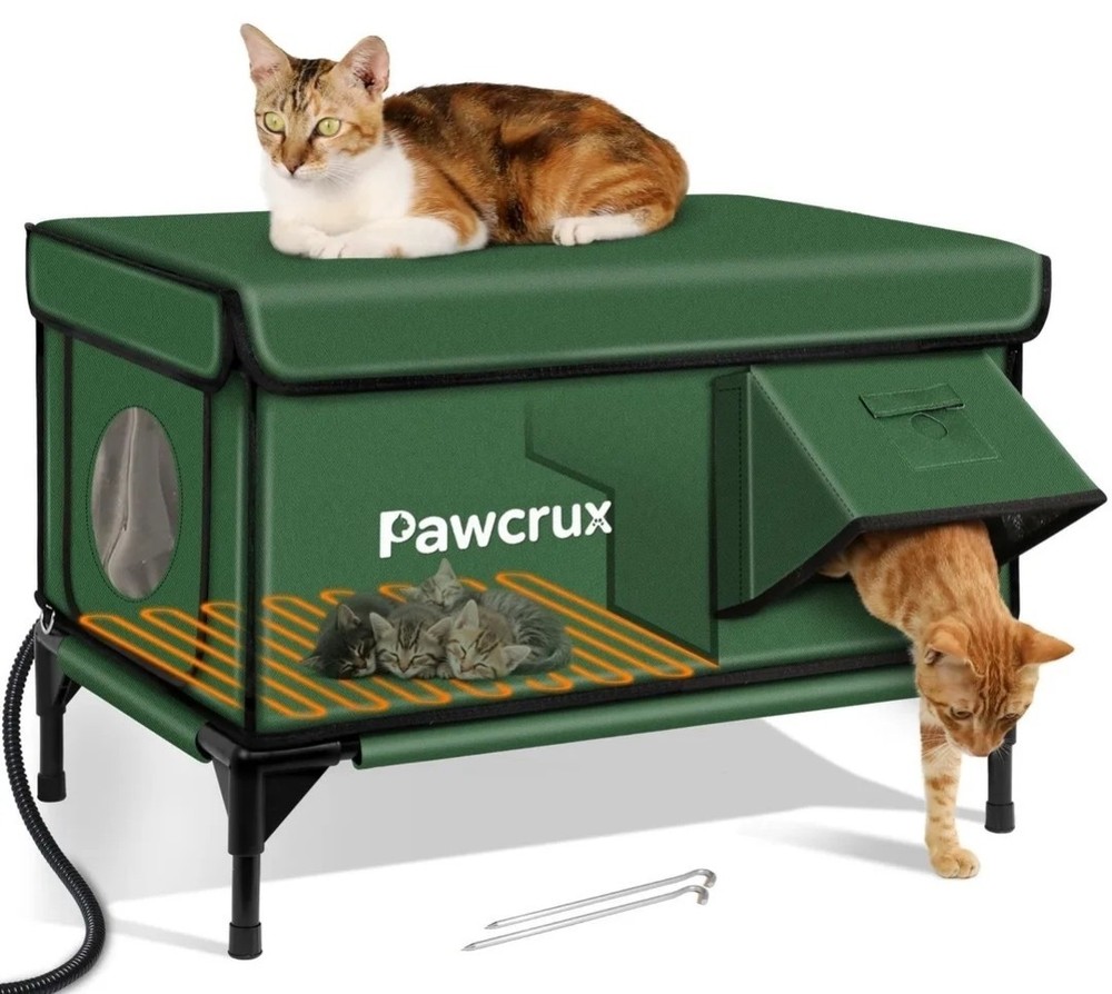 Heated Elevared Outdoor Cat Dog House New