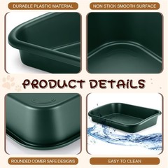 3 Pcs Low Entry Senior Cat Litter Box Large Size Pet Low Entry Open Top Litter