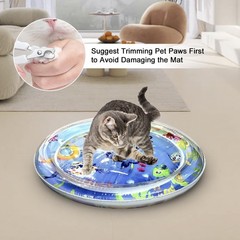 Inflatable Cat Dog Baby Water Mat Toy, [Newly Upgraded, 2 Layers black