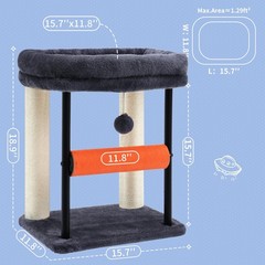 Cat Tree, Cat Scratching Posts with Bed, Sturdy Tower with Fully SisalWrapped…