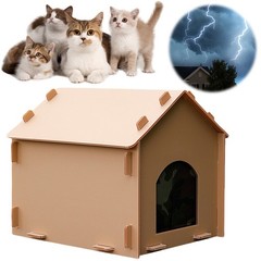 Stray Cats House Weatherproof Outside Cat House Warm Cat Shelter for Dogs Cats