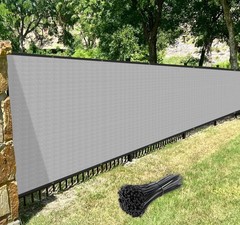 WINDSCREEN4LESS 6′ x 50′ Privacy Fence Screen in Light Grey for Chain Link Fe…