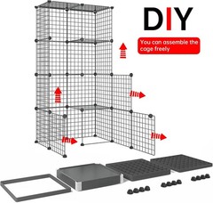 Oneluck Extra Large Cat Cage 55 Inch 4-Tier Catio DIY Enclosure
