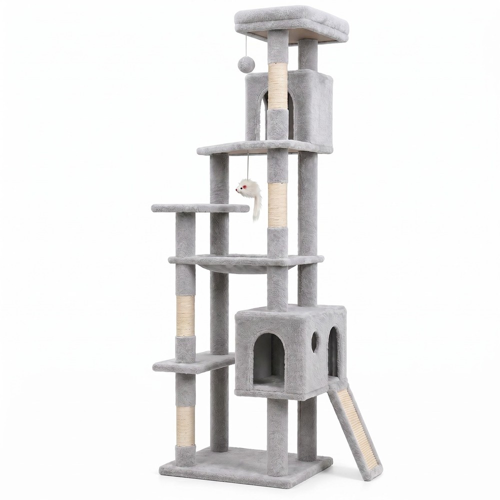 70” Large Cat Tree for Multiple Cats, Multi-Level Cat Tower for Maine Coon