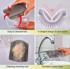 Cat Massage Comb Self Groomer Wall Brush Corner Face Scratcher Catnip Holder.