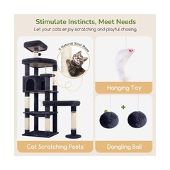 Globlazer Extra Large Platform Cat Tree, 65in Sturdy Cat Scratching Tree for …
