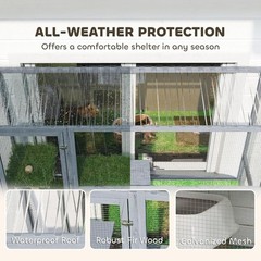 Catio Outdoor Cat Enclosure 77″ H Wooden Cat House with Weatherproof Roof