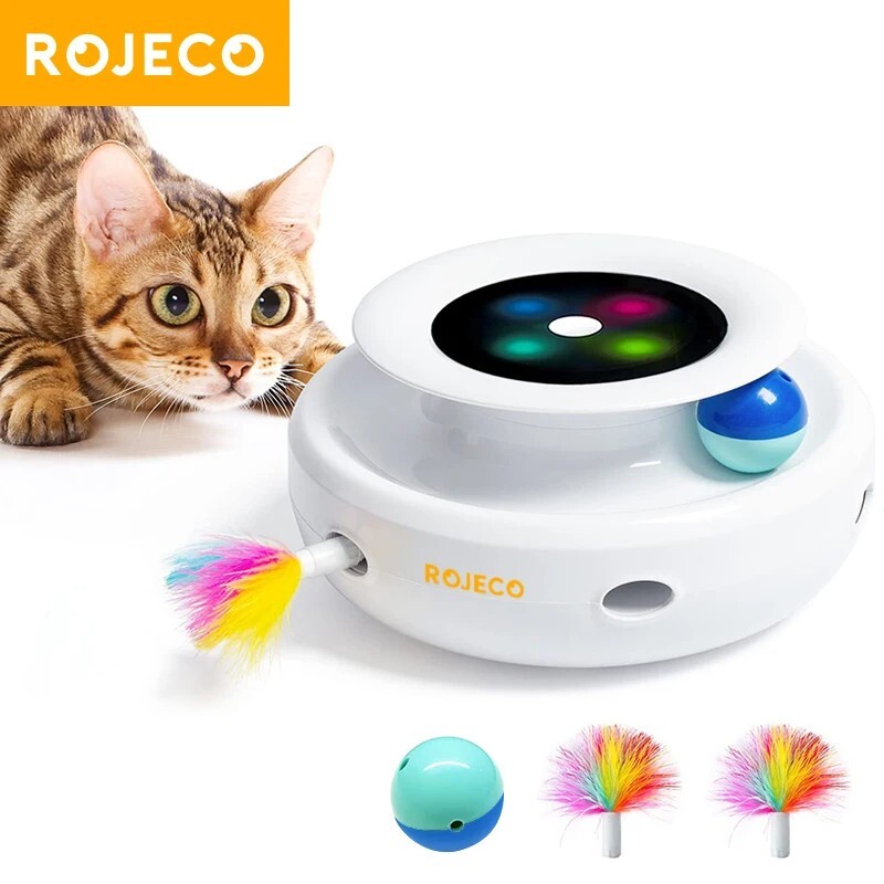 PetFusion Ambush Interactive Electronic Cat Toy – 2-in-1 Smart Feather Fun Ball