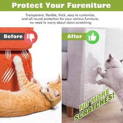 12 Pack Self Adhesive Cat Scratch Furniture Protectors – Anti-Scratch Couch G…
