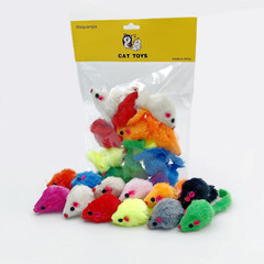 12PCS Cat Mouse Toys,Faux Fur Cat Mice Toys with Plastic Body, Interactive Catni