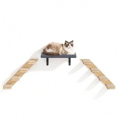 Wall Mounted Cat Shelves Sisal Steps Perch Platform Indoor Climber Gray