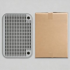 Light Grey Cat Litter Box Step Cat Litter Box Mat for Easy Cleaning FreeStanding
