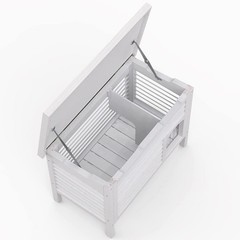 Outdoor Cat House Solid Wood Feral Cat Shelter with Ventilated Waterproof Roof
