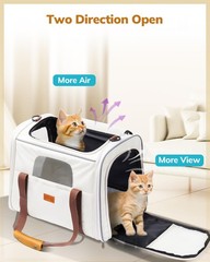 Morpilot Cat Carrier – Soft Sided 17.3″L x 12.2″W x 13.4″H, Beige