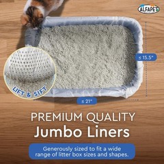 Alfapet Sifting Cat Litter Box Liners – Jumbo 30 Count, Tear-Resistant Cat Li…