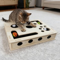 Cat Nail File Enrichment Box,Cat Scratch Puzzle Toy,Indoor Claw Trimming