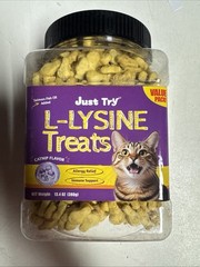 13.4 OZ Lysine Cat Treats Natural Salmon Flavor Healthy Treats Catnip Exp: 2026