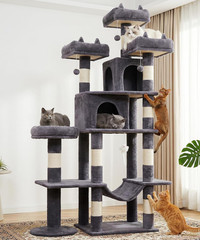 Heavy Duty Cat Tree for Indoor Cat, 71 Inch Large Cat Tower with Scratching Post
