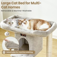 Cat Tree Tower Scratching Post for Indoor Large Cats, 28 Inches Light Grey 1