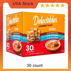 Hartz Delectables Stew Lickable Wet Cat Treats Variety Pack, 30 Count