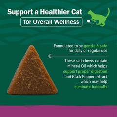 Hairball Soft Chews for Cats 90 Count Chicken Cheese Flavor Digestive Health