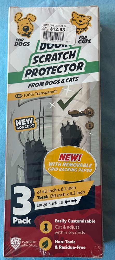 NEW Door Scratch Protector from Dogs & Cats 3 Pack of 40X8.2in Total 120X8.2 in