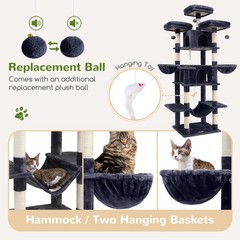 Big Cat Tower Indoor Cats 80inch Cat Tower Multiple Adult Cats XXL Cat Tree