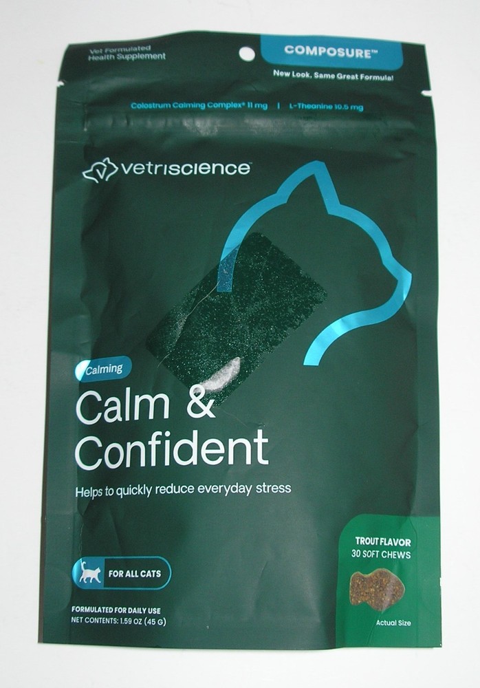 VetriScience Composure Cat Behavioral Calming Bite Sized Chews 30 ct. Trout 7/27