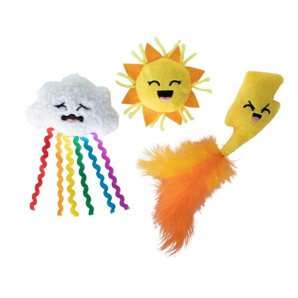 Fringe Studio Plush Cat Toy Set, Purr-FECT Weather, Large, Purr-fect Weather