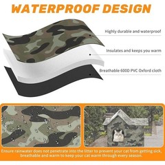 Outdoor Cat House Waterproof Portable Easy Assembly Insulated Shelter Cats Dogs