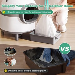 Litter Box Liners 25.2×15.7 Inch – 80 Count Compatible with Self-Cleaning Tray