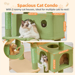 Cactus Cat Tree, 71-Inch Cat Tower for Indoor Cats Large Adult, Multi-Level Larg