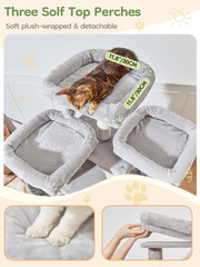76-Inch Cat Tree XXL for Large Cats, Giant Cat Tower with Scratching Board, Extr