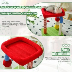 2-in-1 U-Shaped Cat Tree Tower with Scratching Post, Sisal Toy Ball, and Perch