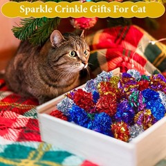 Jexine 104 Pcs Cat Crinkle Ball Bulk Toys 1.69” Multiple Colors